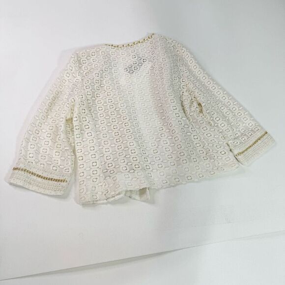 Chico's Jacket Womens Large White Abstract Pattern Long-Sleeve Open-Front NWT - Picture 10 of 10